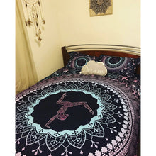 gymnastics bed cover set mandala quilt cover black purple mint