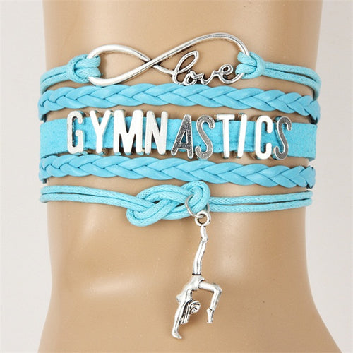 Blue Leather gymnastics bracelet