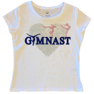 Gymnast Heart Rhinestone T-shirt