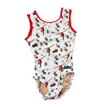 Christmas leotard with sublimated Christmas print.