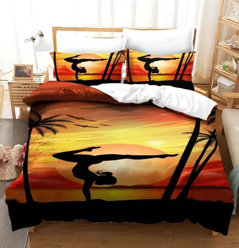 Gymnast Dancer Sunrise Bed Covers