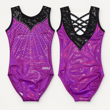 Pink and Black Crystal Cross-Over Leotard (Copy)