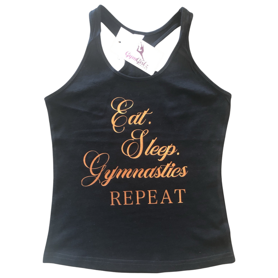 Eat. Sleep. Gymnastics. Repeat. Racerback Tank Top
