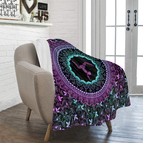 Black Mandala Fleece Blanket
