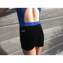 Back of Black Velvet training shorts for kids