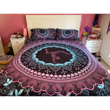 gymnastics bed cover set mandala quilt cover black purple mint