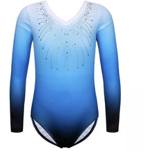 Ombré Blue Long Sleeved Gymnastics Leotard