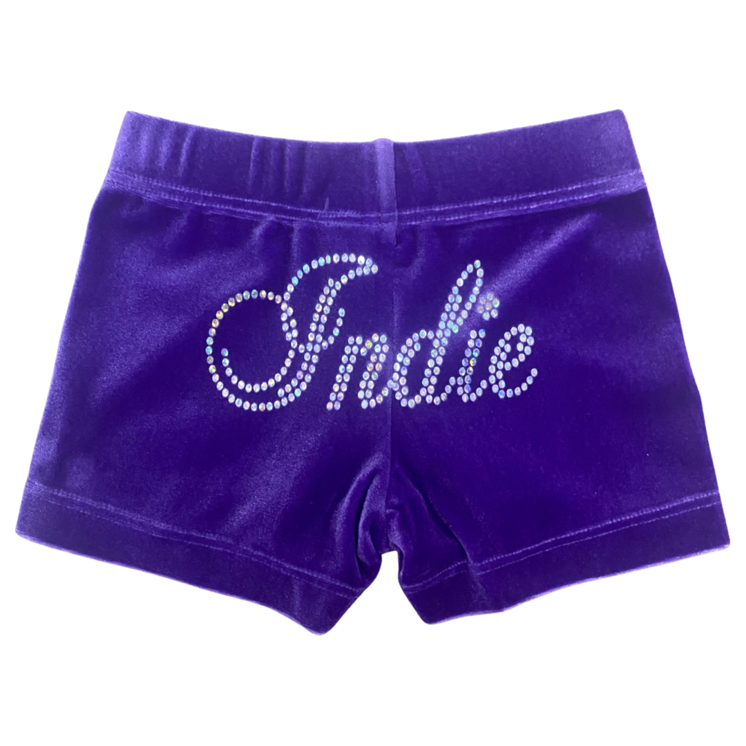 Purple velvet deals shorts