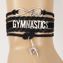 black leather gymnastics bracelet