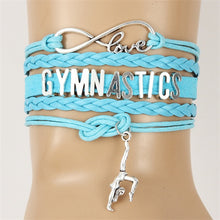 Blue Leather gymnastics bracelet