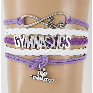 purple and white gymnastics bracelet