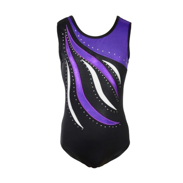 Sleeveless Gymnastics Leotard Purple/Black – Gym Girlz United